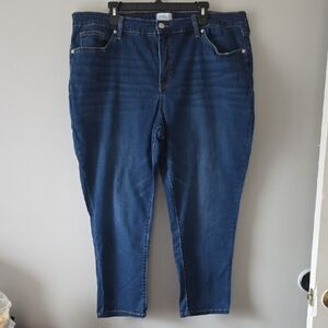 Crown & Ivy Deep Blue Highrise Skinny Cropped Jeans Size 22w